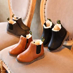 Children's Boots for Boys Girls Toddlers Little Kids Fashion Classic Ankle Boots Warm Rubber Chelsea Boots British Style 21-36