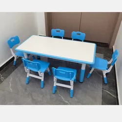 One Table 6 Chairs Party Plastic Kids' Tables Set Kindergarten Furniture Kids Table And Chairs Set