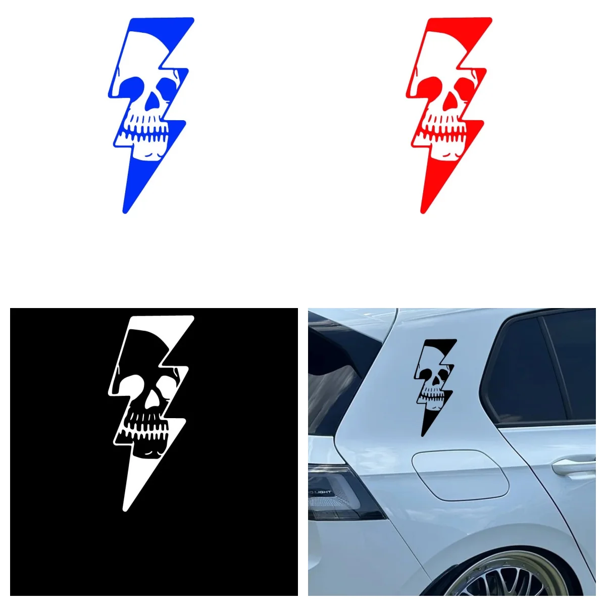 

PVC Skull Lightning Stickers, Cool and Creative, High-Quality Decals for Cars, Trucks, Motorcycles, and Laptops!