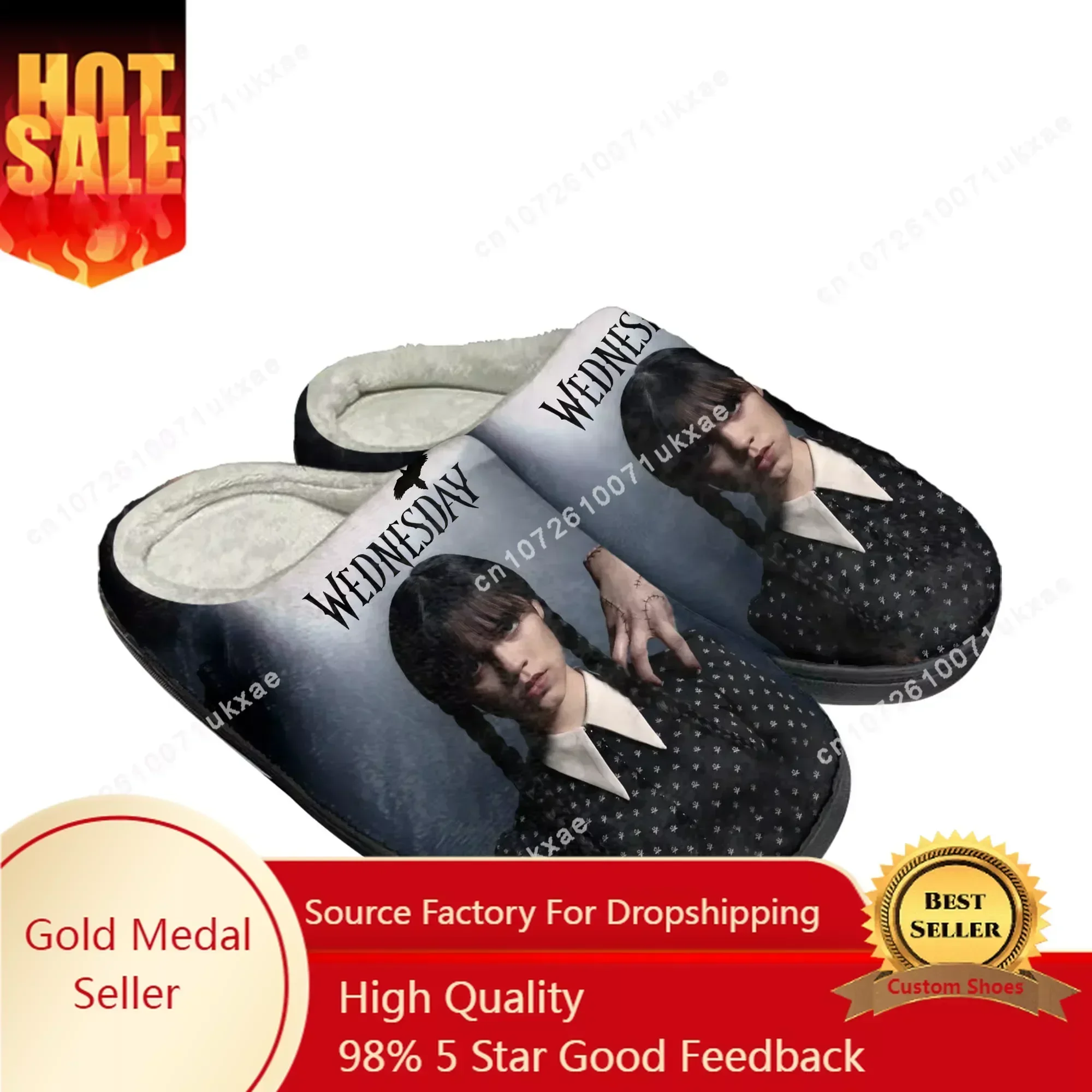 W-Wednesdays A-Addams Home Cotton Slippers Men Women Plush Bedroom Casual Keep Warm Shoes Thermal Indoor Slipper Customized Shoe