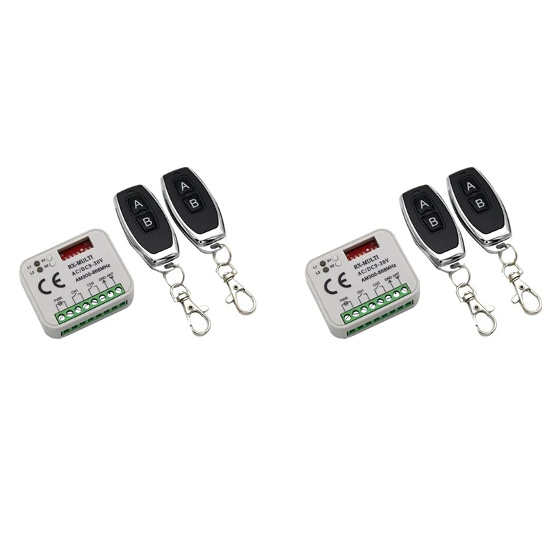 2X Multi-Frequency Receiver RX-MULTI 300-900MHZ Control Switch For Access Control Wireless Remote Controller,B