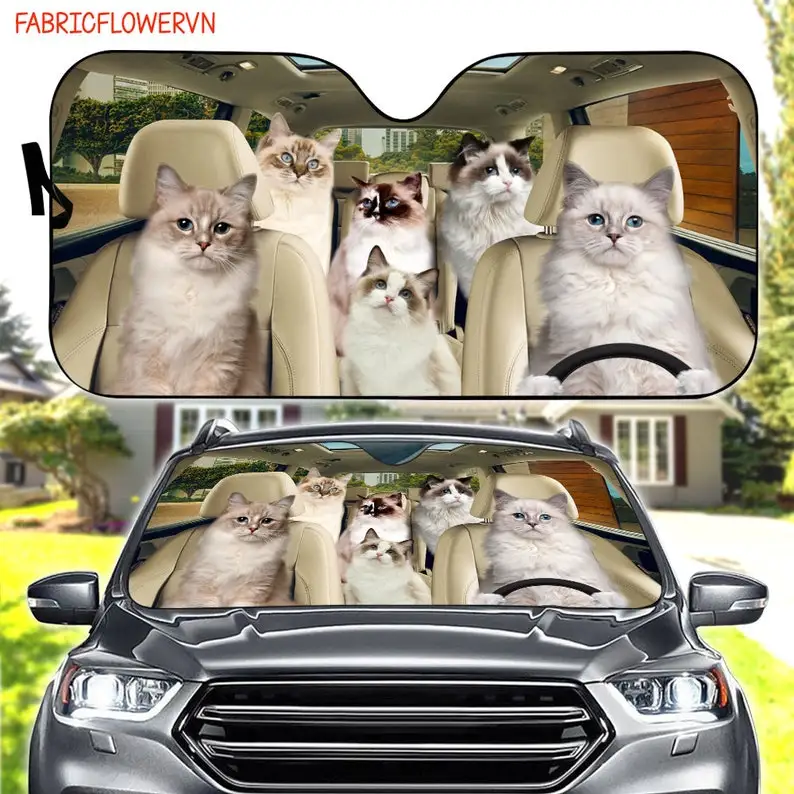 

Ragdoll Cat Car Sunshade, Ragdoll Cat Car Decoration, Cat Windshield, Cat Lovers Gift, Cat Car Sunshade, Gift For Mom, Gift For