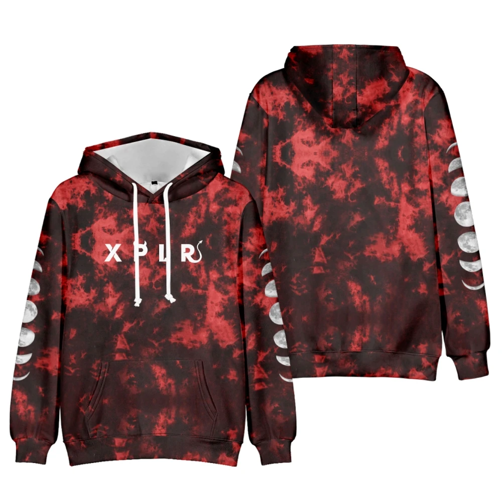 

New Y2K Sam And Colby Hoodie XPLR Hell Week 22 Cloud Sweatshirt Red Tie Dye Pullover Streetwear Clothing Fashion Casual Truck