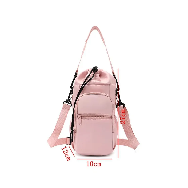 Polyester Lightweight Outdoor Sports Water Bottle Bag Breathable Waterproof Men Women Cycling Travel Pure Color SMm2GEPp