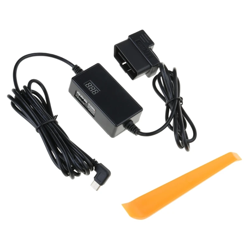 896F OBD Power Cable with Switches Button USB/USB C to OBD Power Cable for Dashing Camera 24 Hours Monitoring 12-24V to 5V 3A