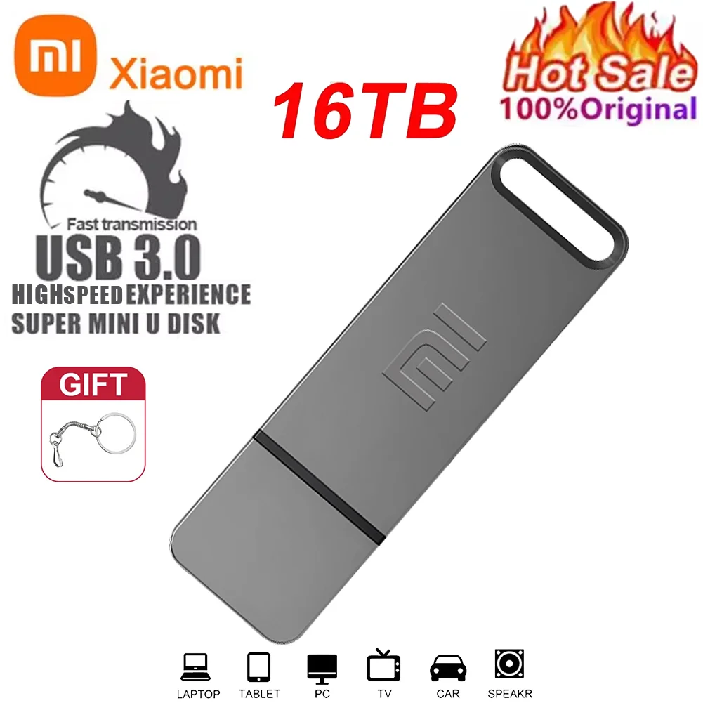 Xiaomi MIJIA 16 to 3.0 clé USB en métal haute vitesse clé 8 to étanche type-c clé USB pour appareils