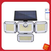 Solar Lights Outdoor Motion Sensor 333 LED Flood Lights, Solar Powered Security Lights Outside With 2 Remote Controls