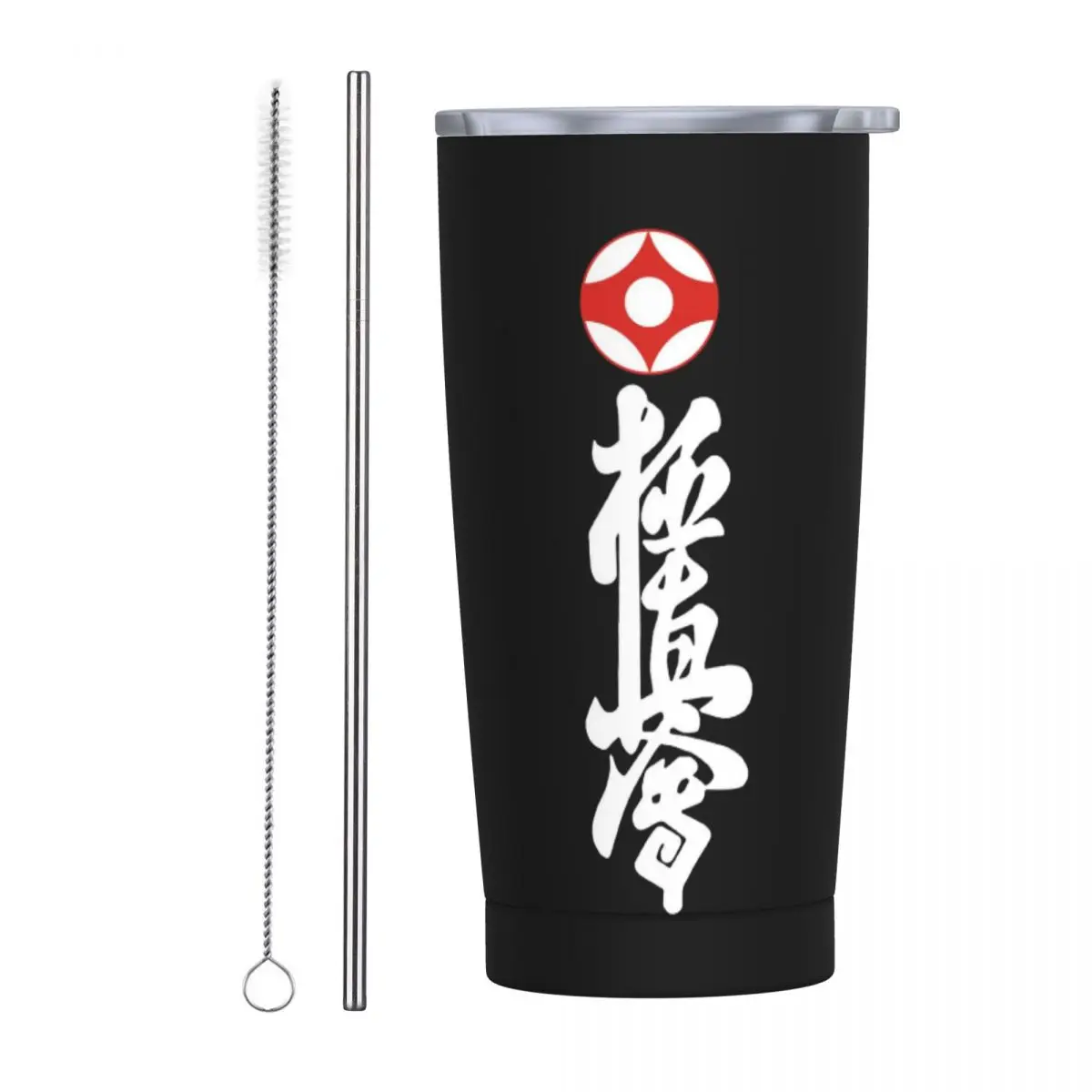 Kyokushin Karate Martial Arts Stainless Steel Tumbler Vacuum Insulated Mugs Thermal Cold Cups Straw With Lid 20oz