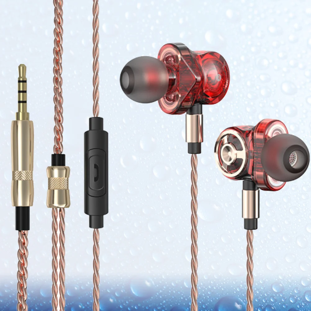 

In-Ear Earbuds 3.5Mm Braided Cable Gold-Plated Pin Stereo Wired Headphones Earphones Bass Deep