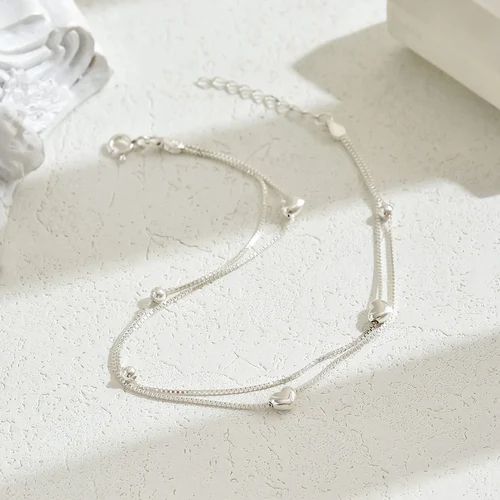 여성용 925 스털링 실버, 패셔너블하고 절묘하며 반짝이는 이중 레이어 레이어 액세서리, 휴가, 일일 맞춤형 프랑스 