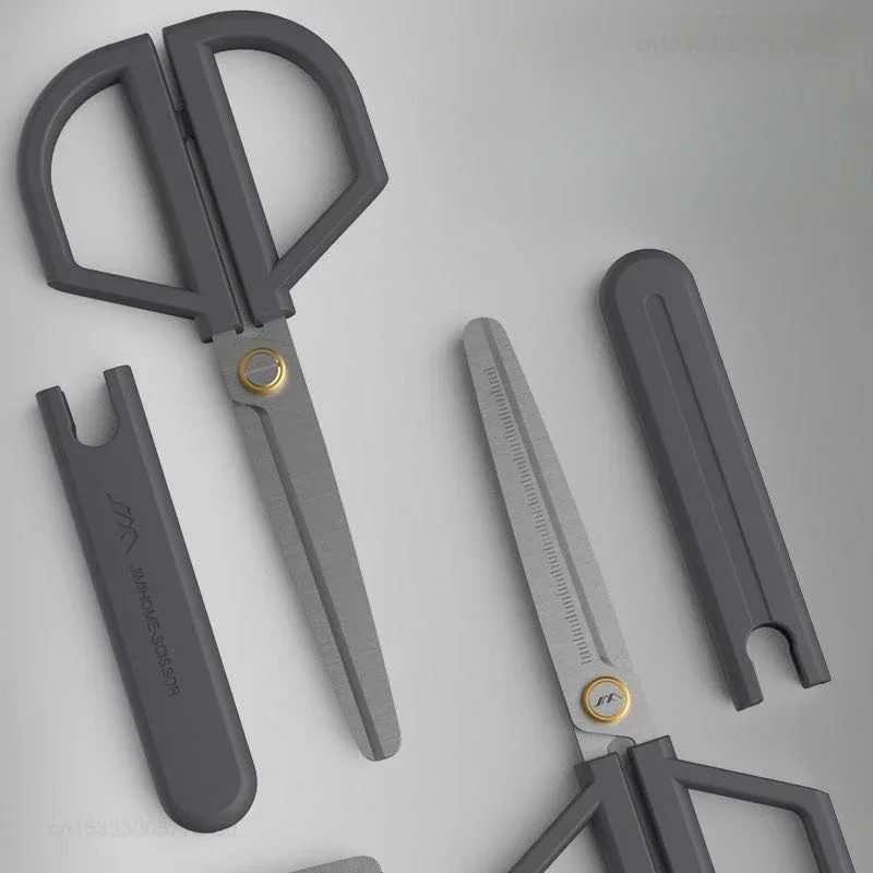 JIMIHOME 2pcs Scissors and Knife Mini Combo Set Adjustable Protective Sheath Precision DIY Safety Household Tailor's Tool