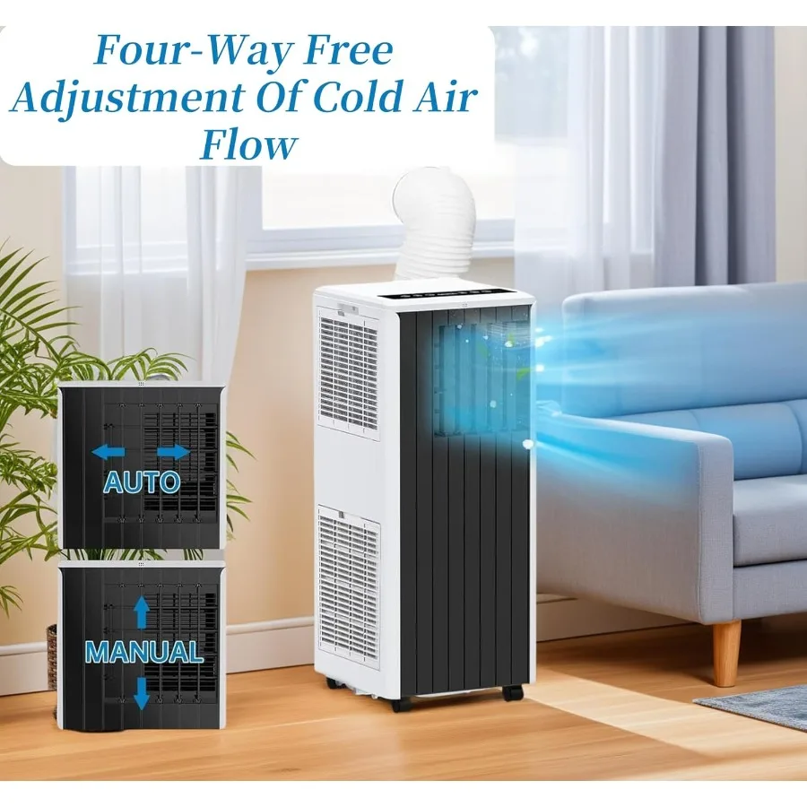 مكيف هواء محمول 8000 وحدة حرارية بريطانية للاستخدام المنزلي والمكتبي 3 في 1 وظيفة تبريد وإزالة الرطوبة والمروحة مثالية للغرف حتى t