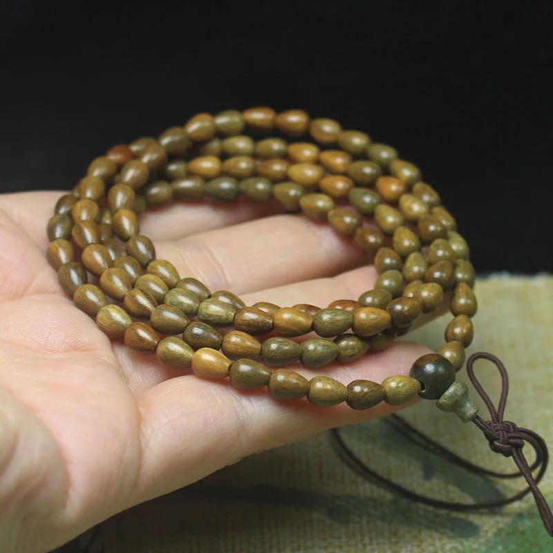 Guajacwood Bracelet with Fragrance Drop Shape Bracelet Multi-Circle Men and Women Ebony Crafts Buddha Beads Rosary