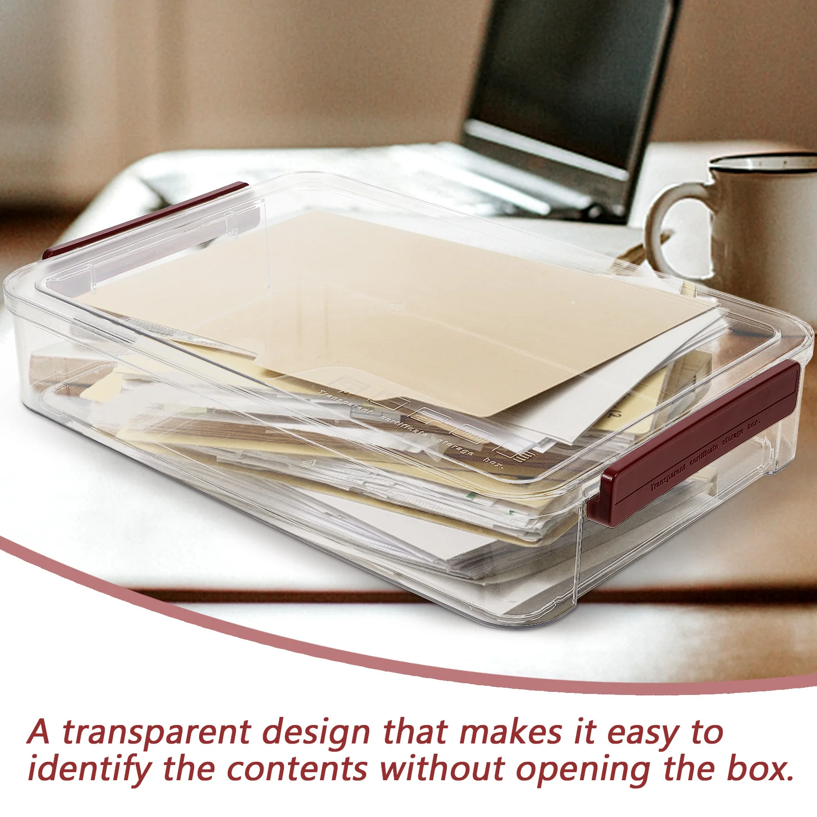 

Desktop Organizer Box Transparent File Storage Holder For Documents Papers Magazines Stackable Document Storage Box Office