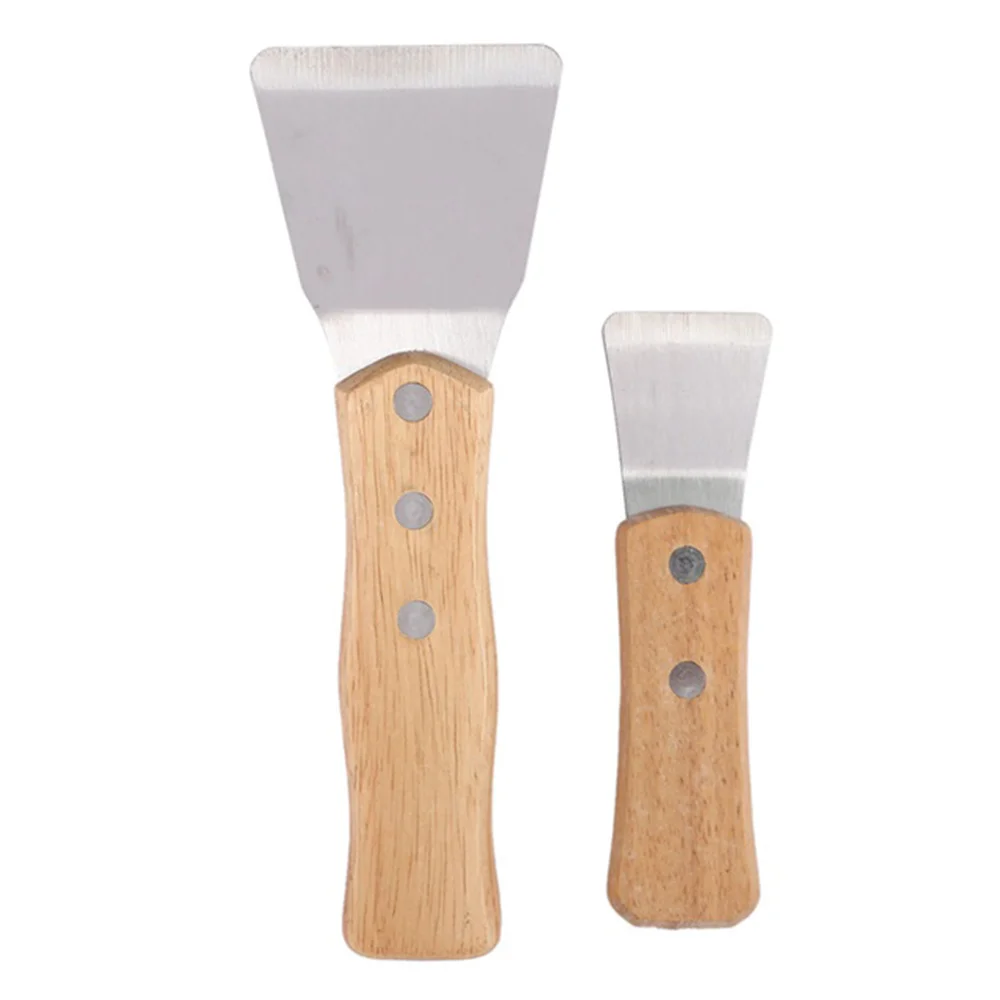 A17Z 1Pcs Ceiling Install Spatula Scoop with Wooden Handle Stretch Ceiling Film Shovel Accessories for Welding Harpoon, Large