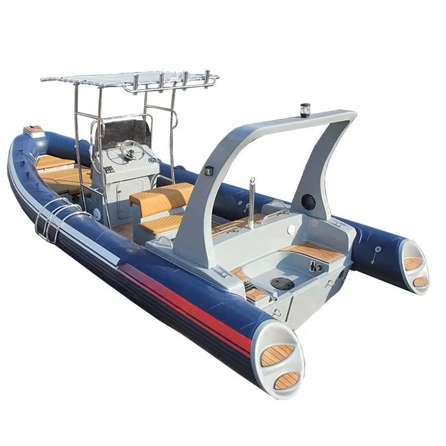 25ft 7.6m Ocean Master High Performance Orca Hypalon Double Deep V Hull Fiberglass RIB Inflatable Boat