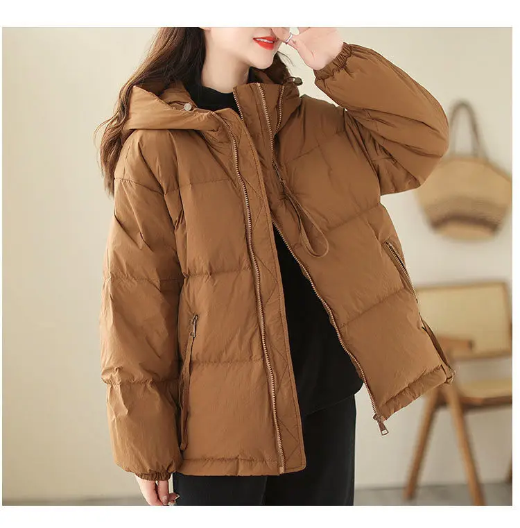 Down Cotton Jackets Women's Short Coat 2023 New Korean Loose Oversized Thick Jacket Fashion Hooded Popular Cotton Jacket Winter