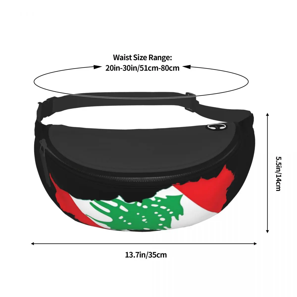 Flag Of Lebanon Waist Bag Merchandise For Men Women Trend Bust Diagonal Bags