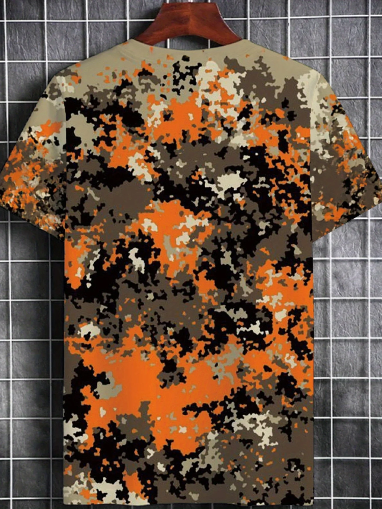  تي شيرت رجالي مموه مع طباعة جريئة ثلاثية الأبعاد أنيق بأكمام قصيرة ورقبة دائرية تي شيرت غير رسمي لملابس غير رسمية بلوفر صيد السمك #3