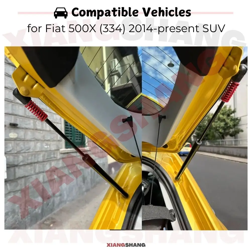 

2pcs Rear Auto Open With Spring Damper for Fiat 500X (334) 2014-present SUV Tailgate Trunk Boot Gas Charged Gas Struts