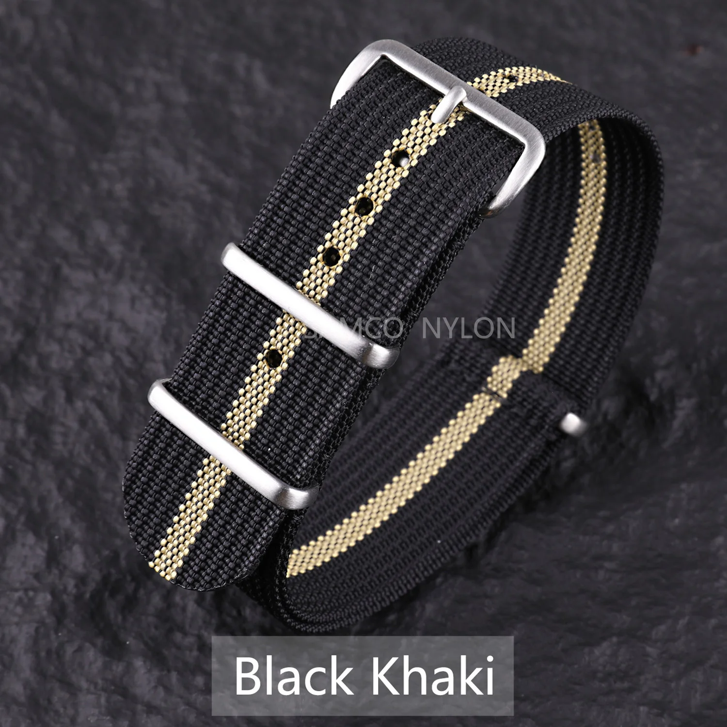 Geripptes Nylon-Uhrenarmband, 18 mm, 20 mm, 22 mm, bequeme Uhrenarmbänder, Schlaufe, militärisch, waschbar, für Herren-Uhrenarmbänder – Detail 19