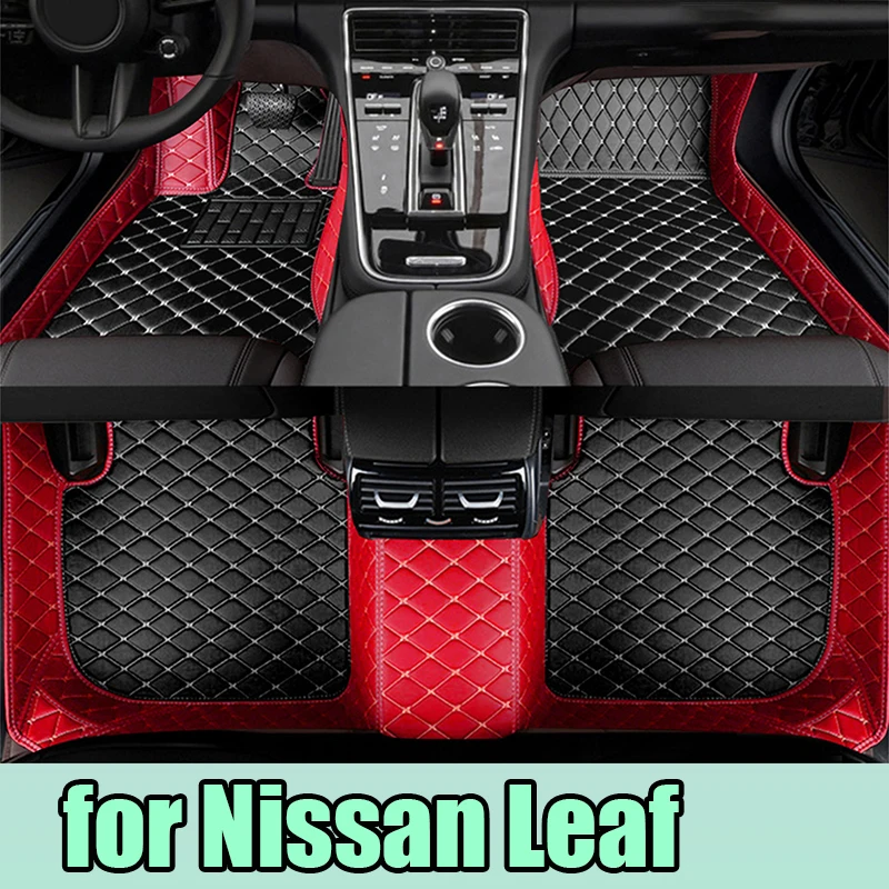 Floor Mats For Nissan Leaf ZE0 AZE0 2011~2017 Dirt-resistant Car Mats luxury Leather Mat Anti-dirt Pad Car Accessories Interior