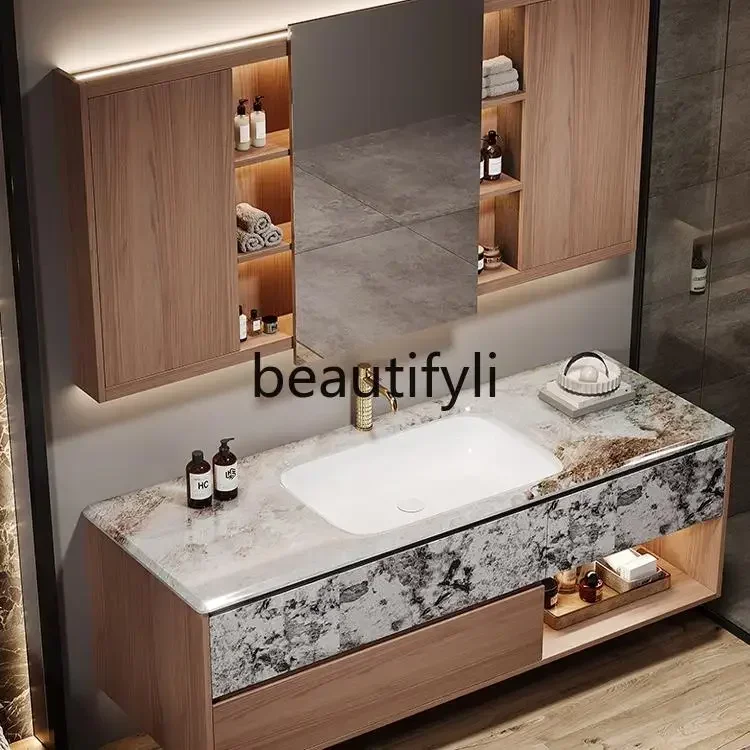 

ls 42New Arrivals D06 Italian bathroom cabinet combination luxur stone under the counter ceramic basin toilet washbasin cabinet