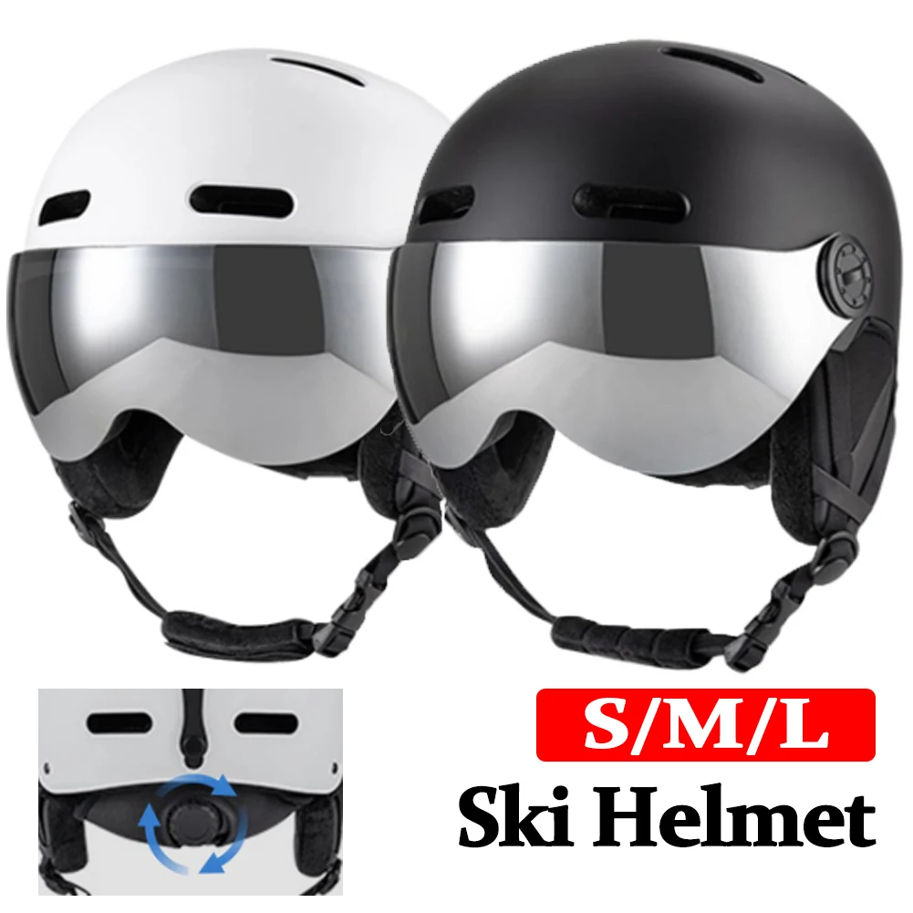 New Ski Helmet Women Men Snowboard Skating Head Protective Helmet With Goggles Winter Warm Ski Helmet Lightweight Safety Helmets