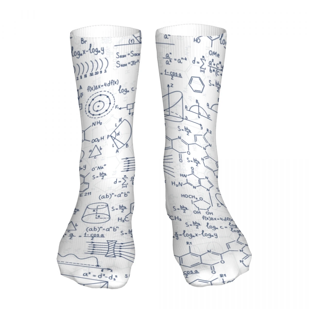 Chemistry and Science Pattern Mens Womens Funny Crew Socks Cool 3D Printed Design Socks Fashion Comfortable Basketball Socks