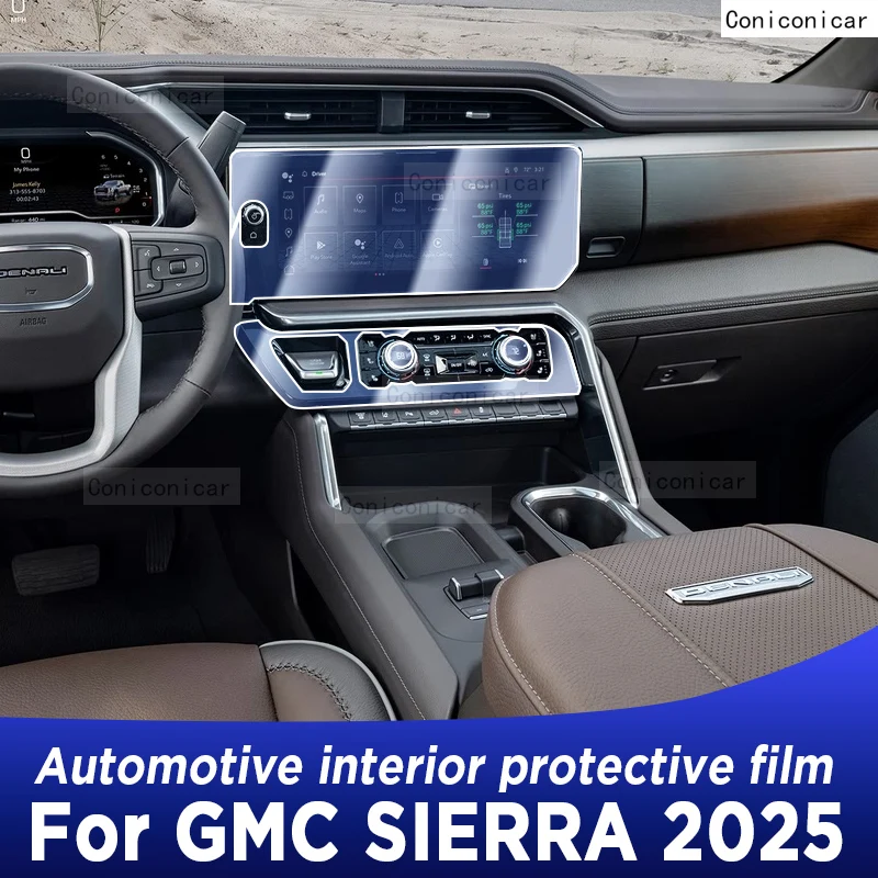 

For GMC SIERRA 2025 Panel Dashboard Navigation Automotive Interior Protective Film TPU Anti-Scratch Accessories