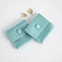 5Pcs Jewelry Snap Bag Earring Finger Ring Stud Suede Velvet Envelope Jewellery Pouch Personalized Gift Packaging Wedding Favors