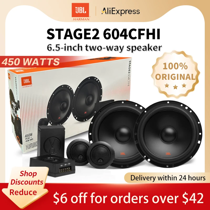 Caixa de Som JBL para Carro 6.5 polegadas 450W Subwoofer para Carro 6.5 polegadas Tweeter e Subwoofer de Médio Alcance Estéreo para Carro