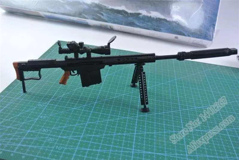 1:6 M82A1 Barrett Sniper Rifle  Assembling Gun Model Assembly Plastic Weapon For 1/6 Soldier Military Building Blocks Toy