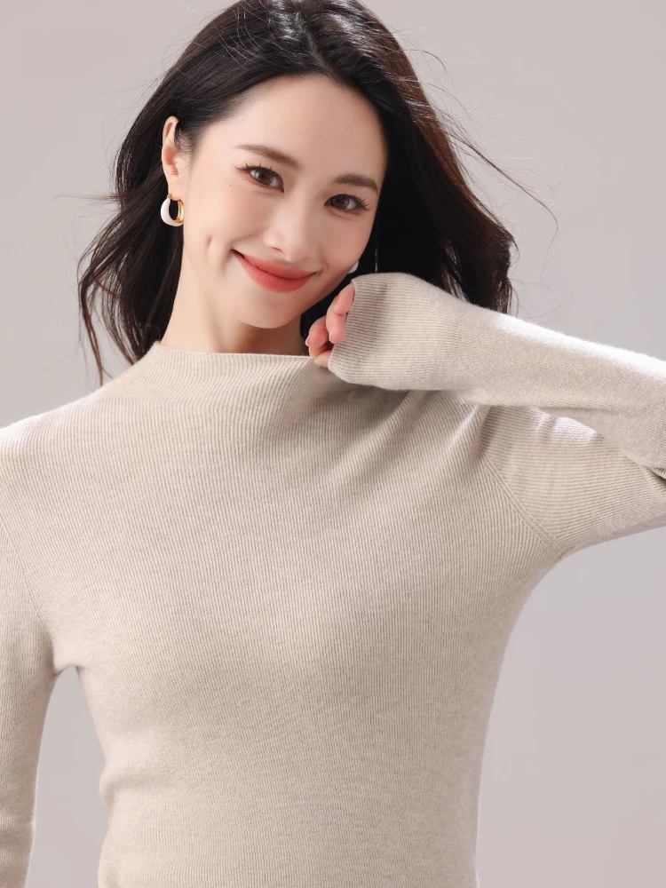 Women Sweater Korean Long-sleeved Solid Knit Bottoming Shirt Autumn Winter Turtleneck Basic Pullover Warm Casual Pulls Jumpers