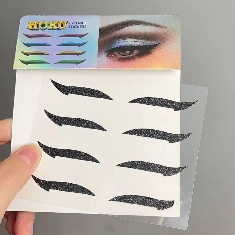 Selbst klebende schwarze Streifen kosmetische doppelte Augenlid Aufkleber Glitzer Eyeliner Aufkleber doppelte Augenlid Linie Aufkleber Augen Make-up-Tool