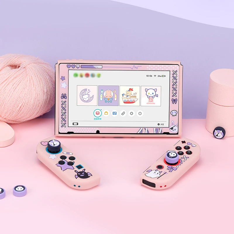 Cute Bunny Protective Shell TPU Soft Cover Case Anti-fall Game Console Housing Case NS Box For Nintendo Switch Accessories