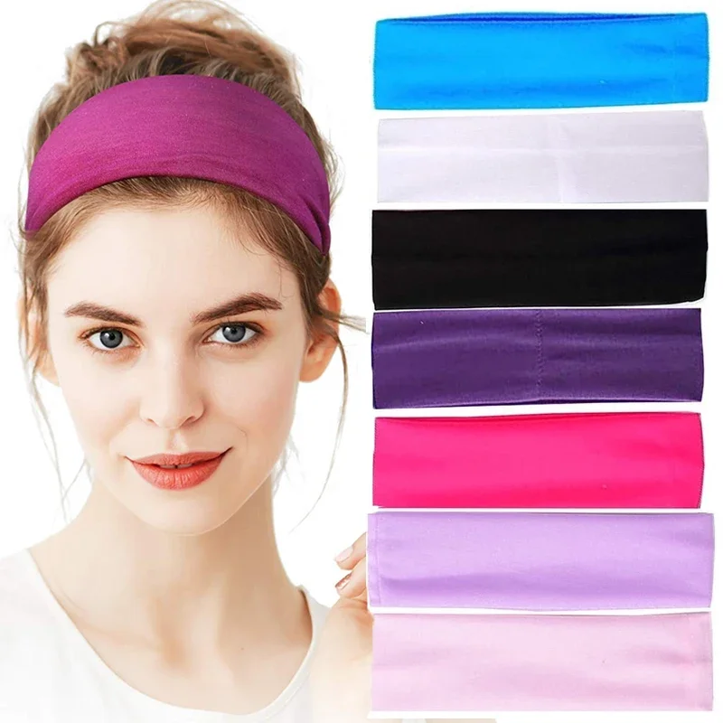 Fashion Sports Headband Wide Elastic Gym Yoga Hair Bands Running Fitness Headwear Women Turban Head Warp Hairband Sweatband