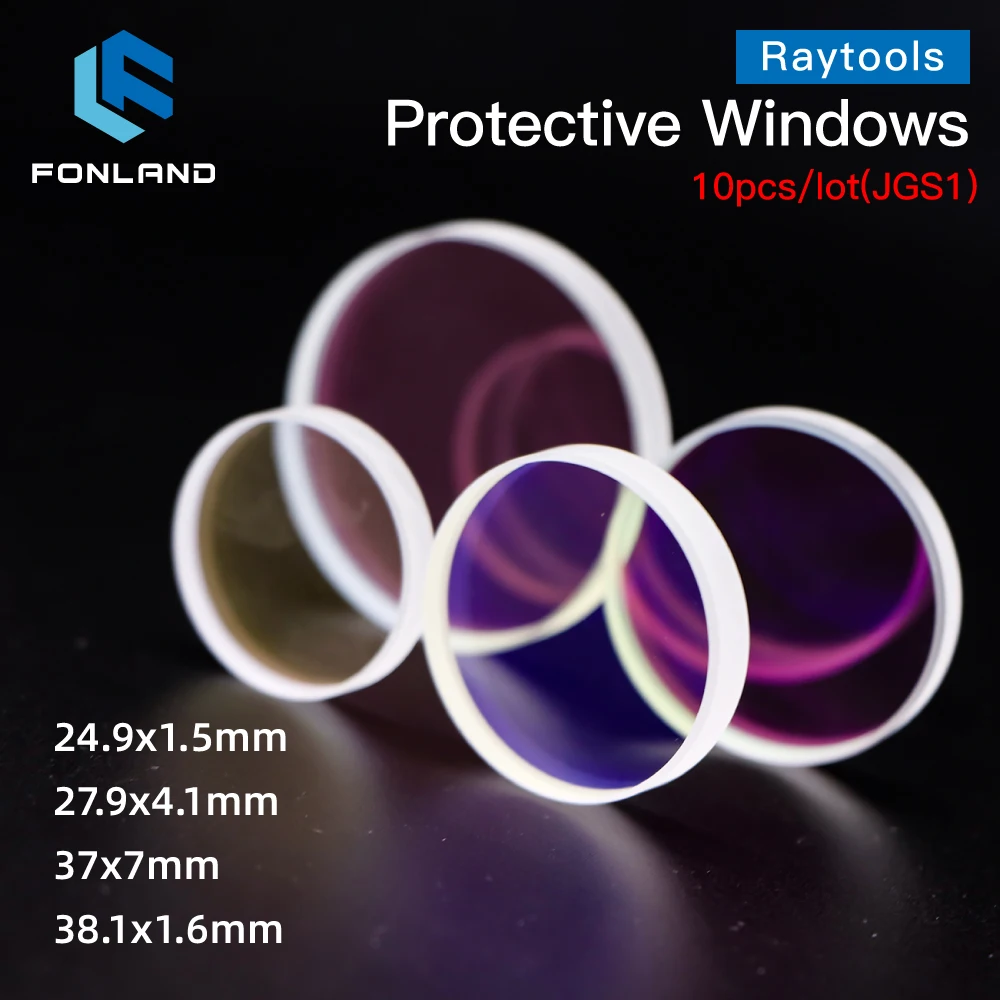 FONLAND Hot Sale Size Optical Laser Protective WIndows 1064nm Quartz Fused Silica for Raytools WSX Bodor Precitec Laser Head