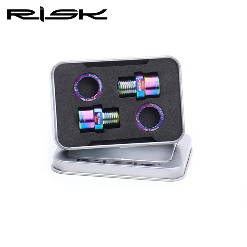 Risk RT109 Titanium Bike Pedals Extenders 16mm/20mm MTB Mountian Bicycle Light Pedels Lengthed Streched With Gasket