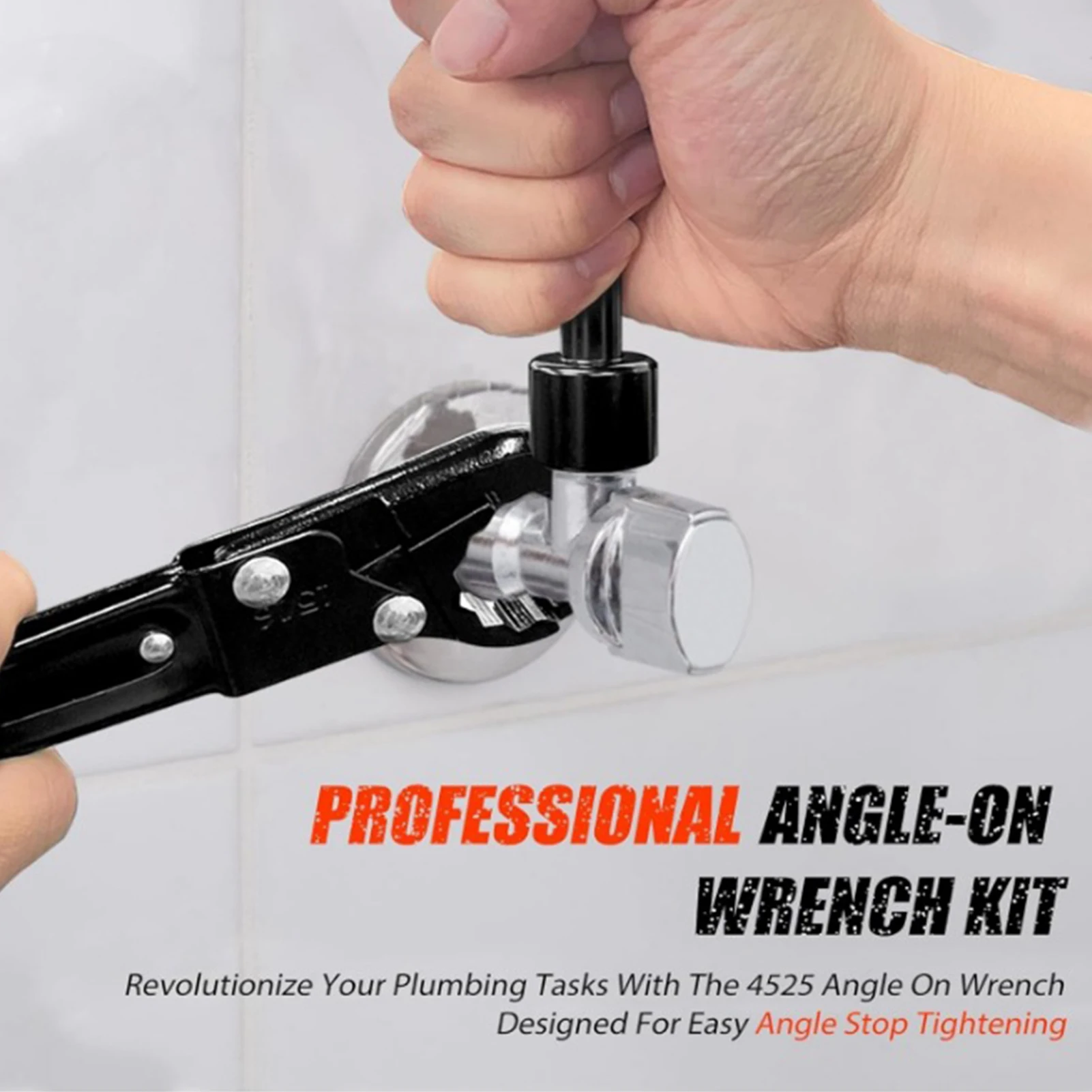 Double-Ended Pipe Wrench With Angle Stop Wrench Professional Plumbing Tools Angle-On Wrench Kit Household Sink Tap Spanner Tool