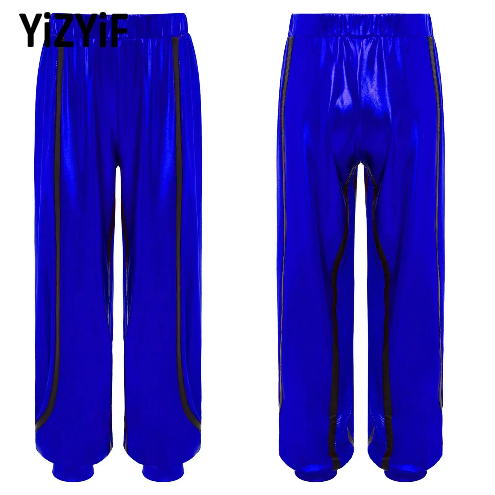 

Children's Jazz Dance Pants Elastic Waistband Metallic Pants Girls Party Performance Costume Workout Exercise Casual Daily Wear