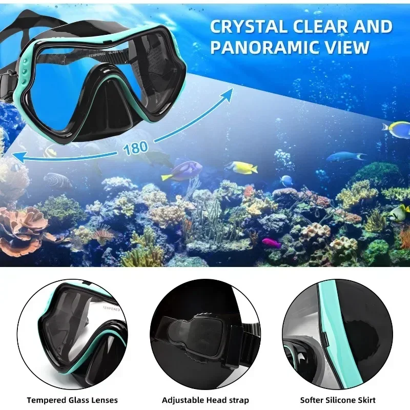 

New Professional Snorkel Diving Mask Snorkels Goggles Glasses Diving Goggles Swimming Tube Set Snorkel Mask Adult Unisex