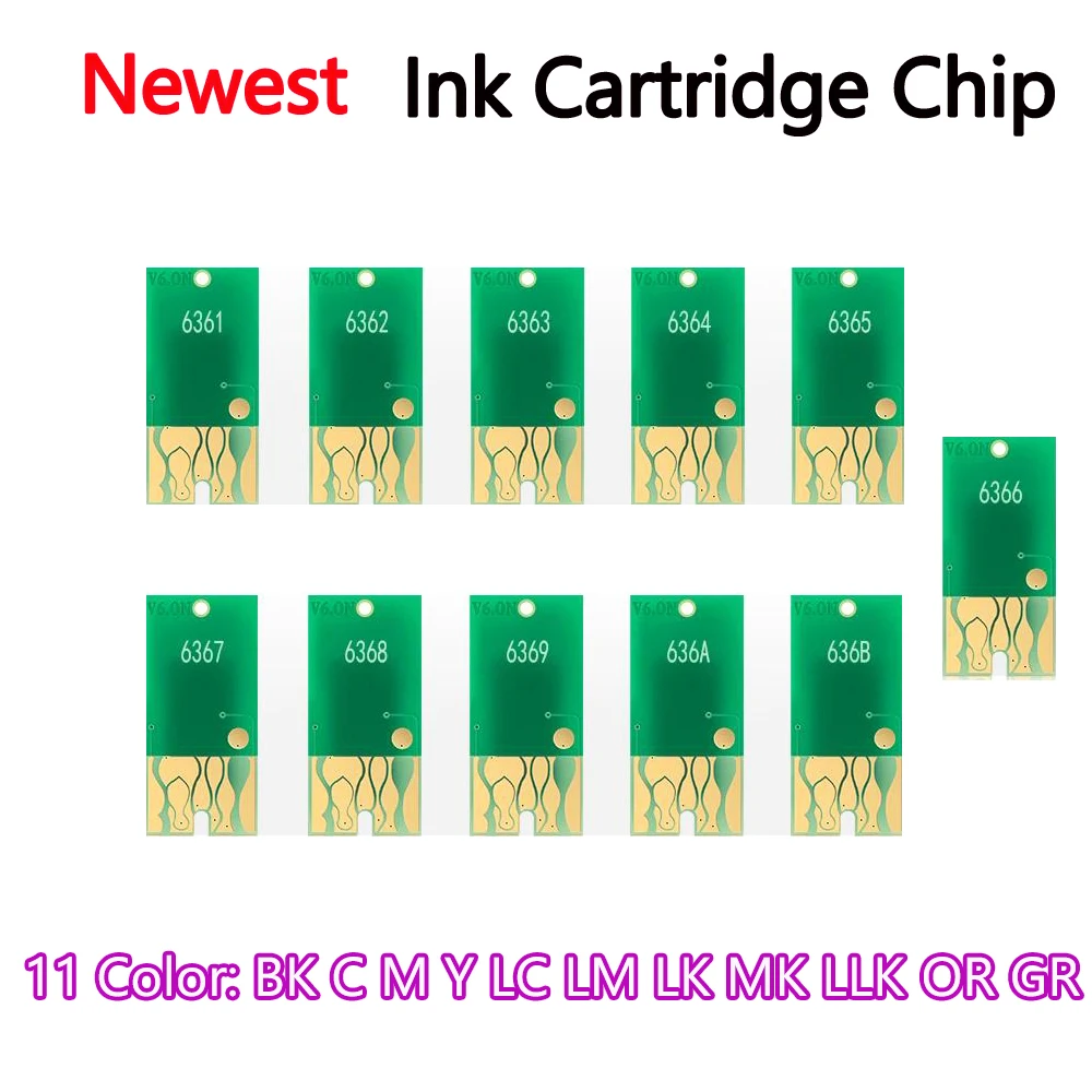 5/9/11 Colors T6361-T6369 T636A T636B Ink Cartridge Resettable Chips For Epson Stylus Pro7700 9700 7890 9890 7900 WT7900 9900