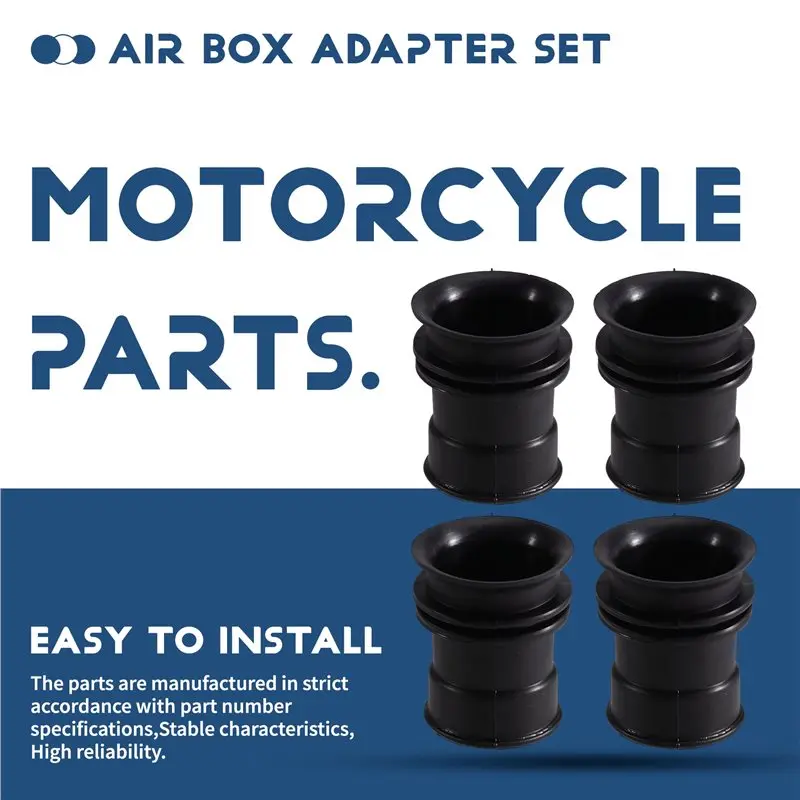 EYFL-Air Box Rubber Adapter Boot Set 4-Pack For Kawasaki KZ900 KZ1000 KZ1000K LTD Z1 Z1R