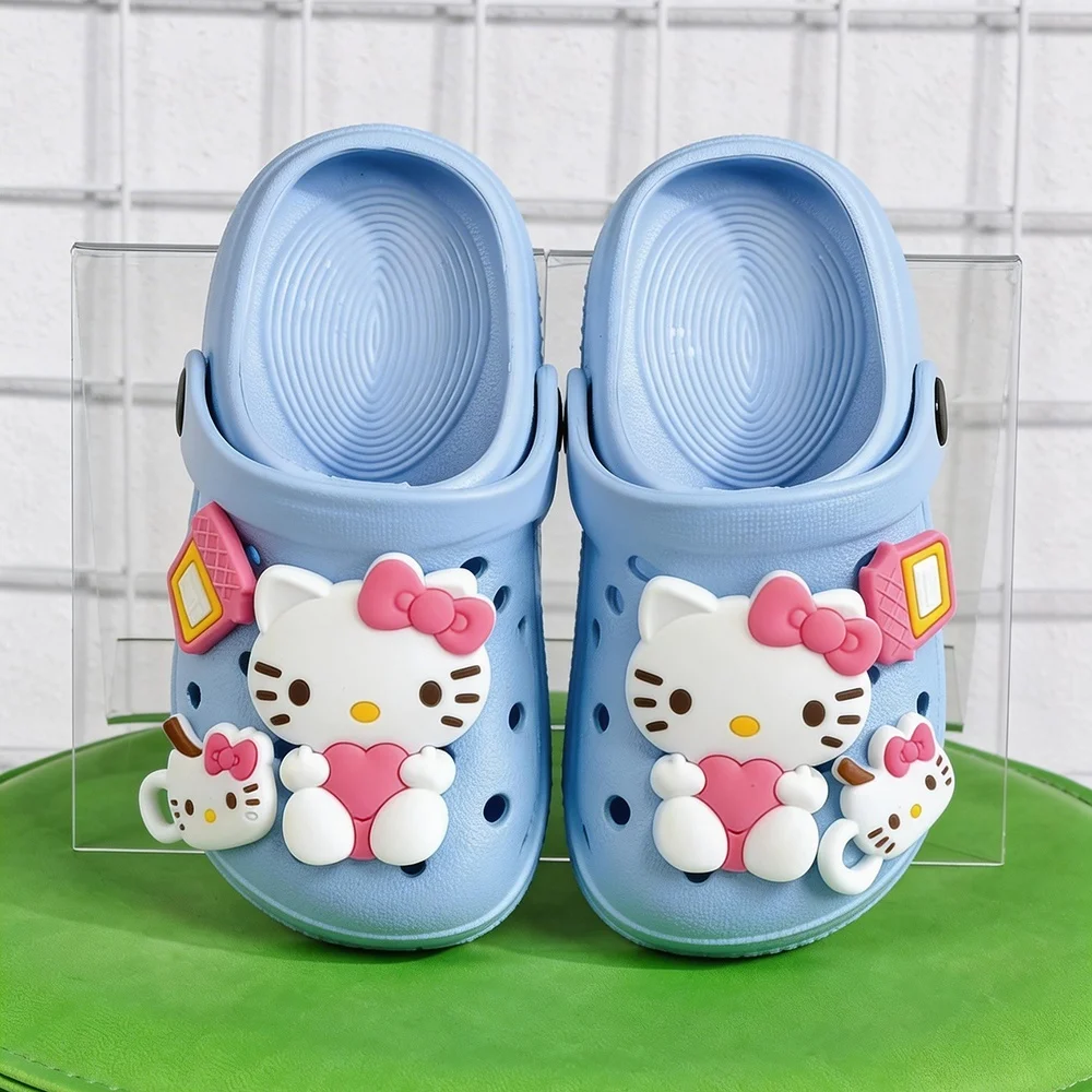 Sanrio Children Slippers Hello Kitty Garden Shoes Kawaii Kids Sandal Beach Shoes Slippers Home Shoes Casual Shoes