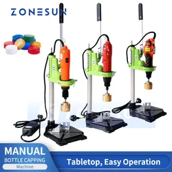 ZONESUN-máquina semiautomática para tapar botellas, tapón para botellas de esmalte de uñas de aluminio, para zumo de ZS-XG80W