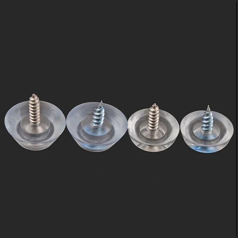 Silicone pad transparent soft feet nail furniture foot nail anti-slip mat soft oak concave gasket With screws17mm 20mm 20PCS