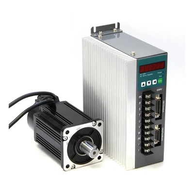 

750W 80ST-M02430 Servo motor 3000RPM 4N.M AC 220V drive permanent magnet Matched Drive No brakes
