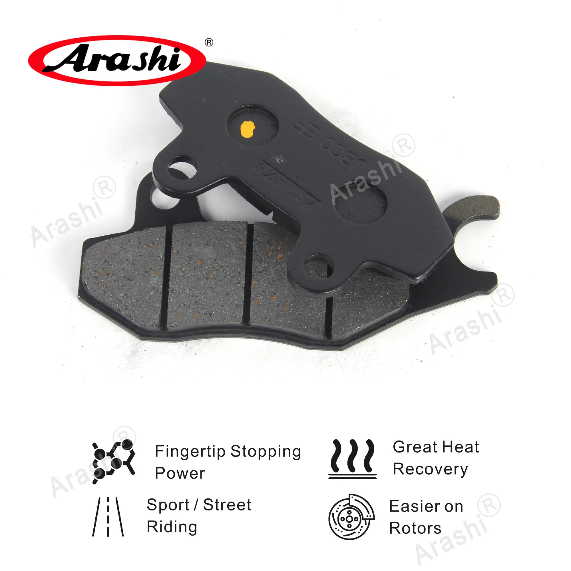 Arashi Front Rear Brake Pads For HONDA CB50 Dream 1997-1998 / NSR50V AC10-180 1997 / NSR 50 R 	1997-2000 / XR50 M5 AD14 Motard view 2