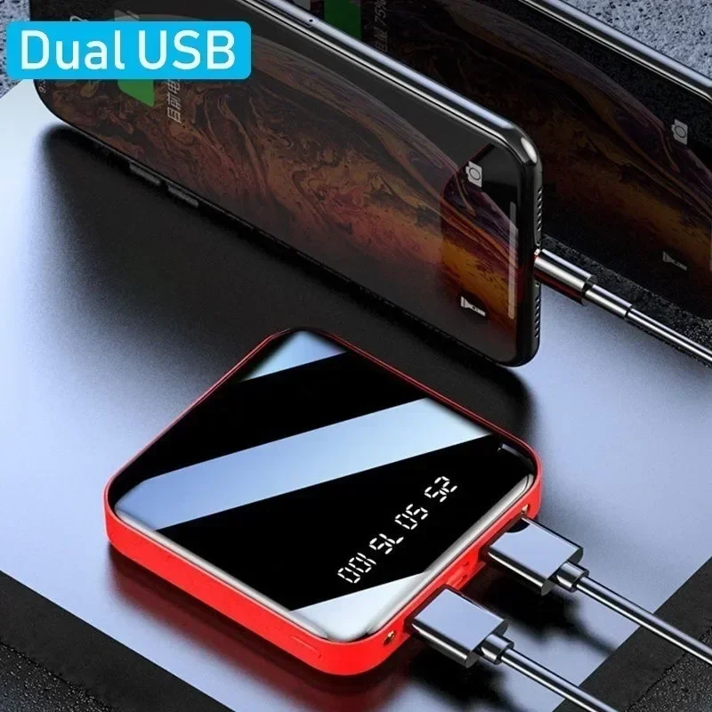 

30000mAh Mini Power Bank Portable Fast Charging Powerbank LED HD Display Two-way Quick Charge External Battery Charger for Phone